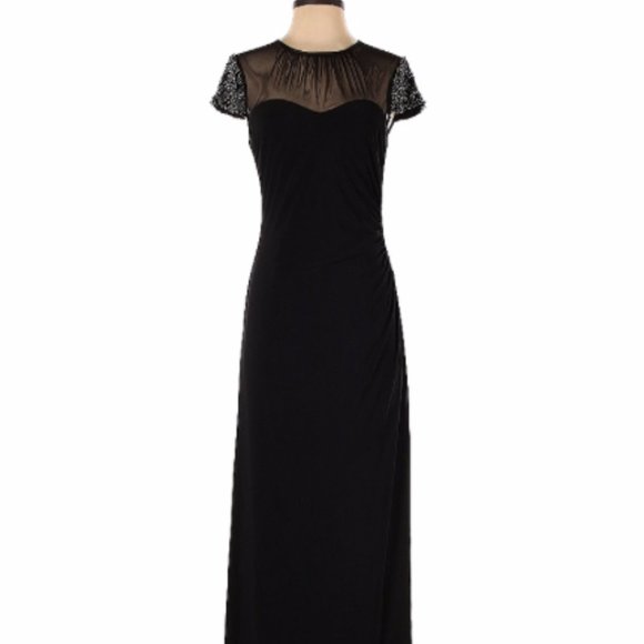 Vince Camuto Illusion Neckline Long Cocktail Dress. Sz 4. - Picture 2 of 4